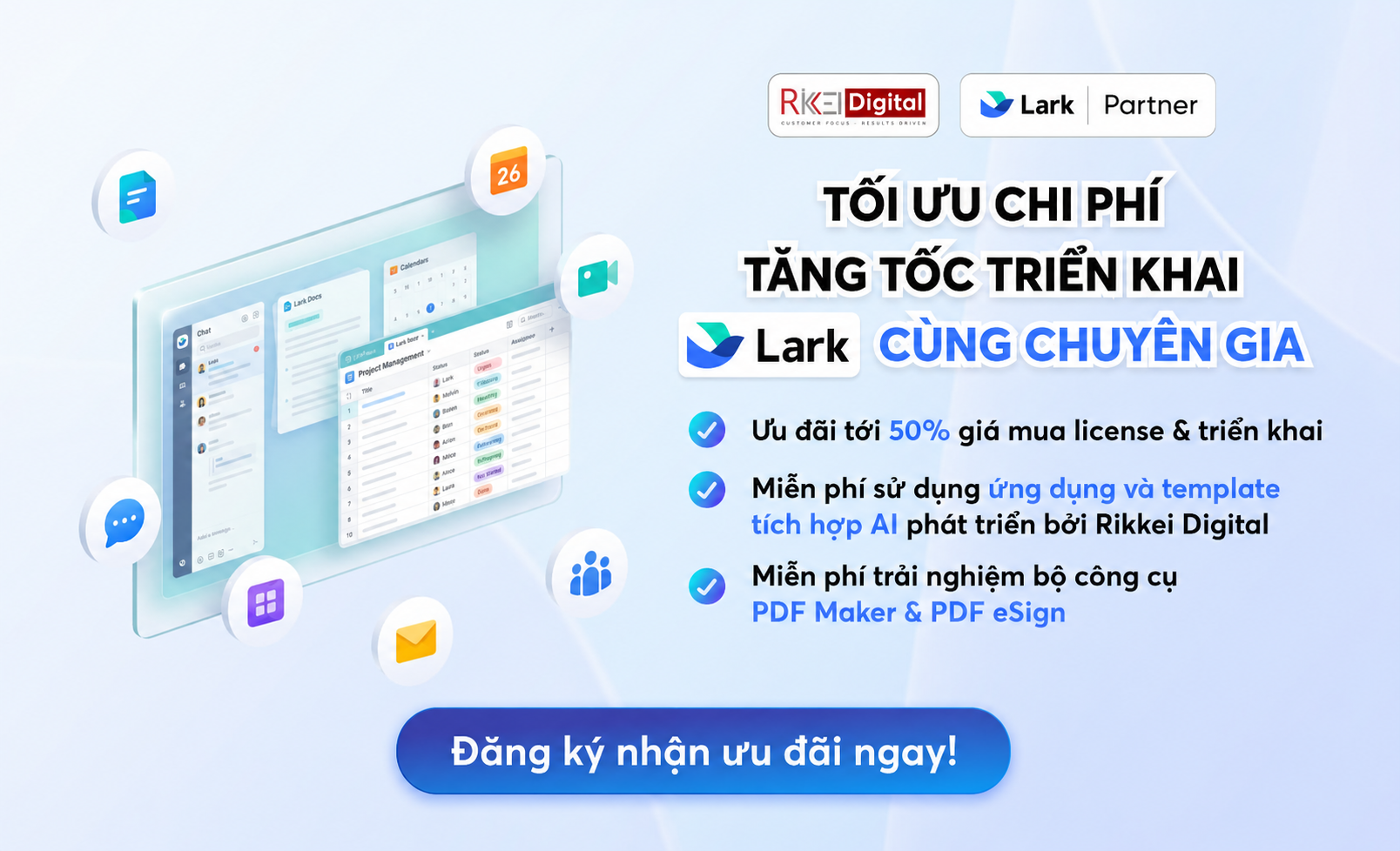 Ưu đãi độc quyền khi mua Lark Suite tại Rikkei Digital